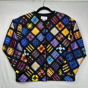 Soul Mates Womens XS Multicolor Ribbon Weave Patchwork Art to Wear Jacket‎ Black